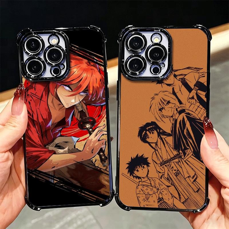 Rurouni Kenshin Anime Plating Phone Case For Xiaomi Poco X5 X6 X7 X8 Pro Max F8 Ultra F7 M8 M7 M5S Redmi 15C 15 14C 13C 13 X3 12