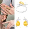 Urechi de melc în două tonuri/Inel Accesorii elegante în formă de insectă Ornament pentru femei Bijuterii la modă pentru purtarea zilnică