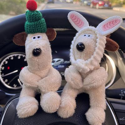 Plush Puppy Clutch Decoration Car Wiper Turn Signal Switch Decoration Cute Bowknot Dog Car Wiper Doll Interior Accessories
