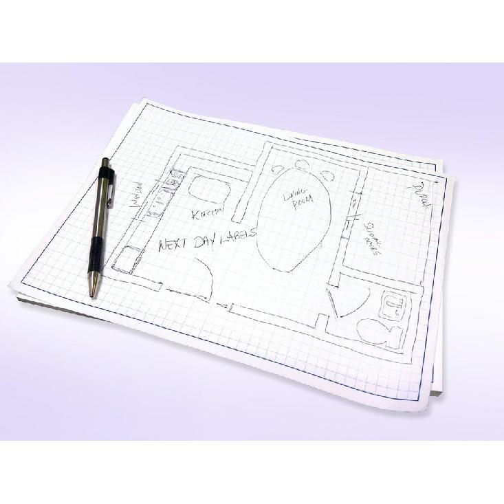 Graph Paper Pad for Blueprint Drawings, Drafting, Engineering Drawing, and Planning - Graph Paper 11x17 Blueprint Quadrille Grid Paper Pads with Blue