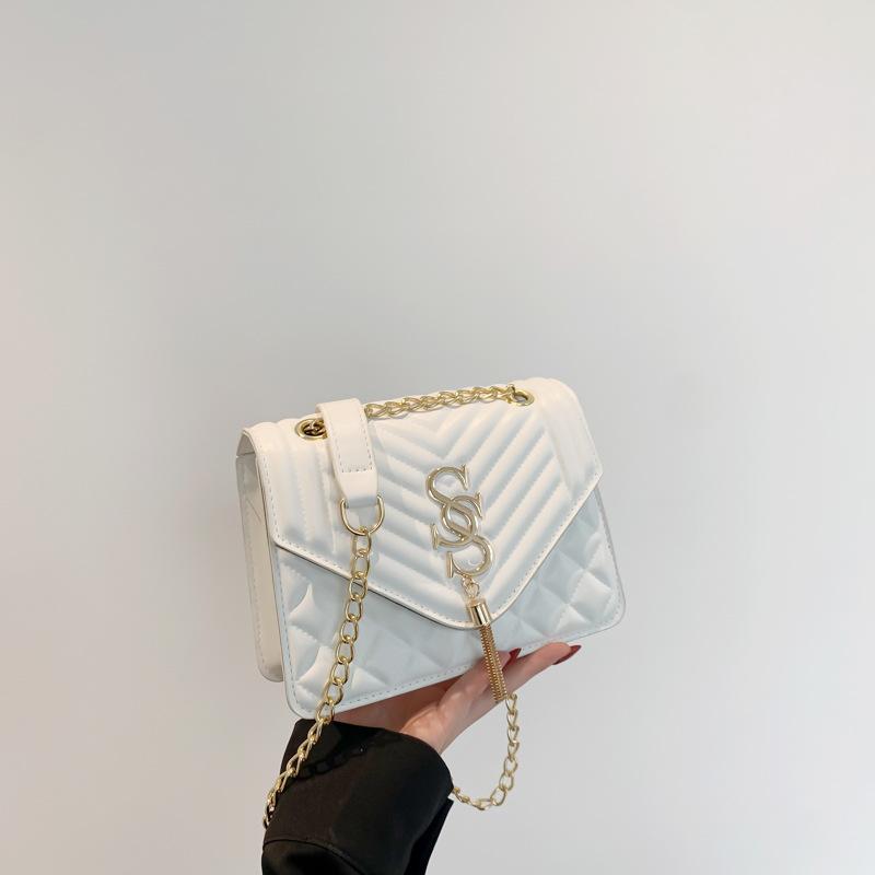 Korean Style Chain Bag for Women In Spring and Summer New Fashionable One-shoulder Crossbody Small Square Bag Texture Embroidered Thread Women's Bag