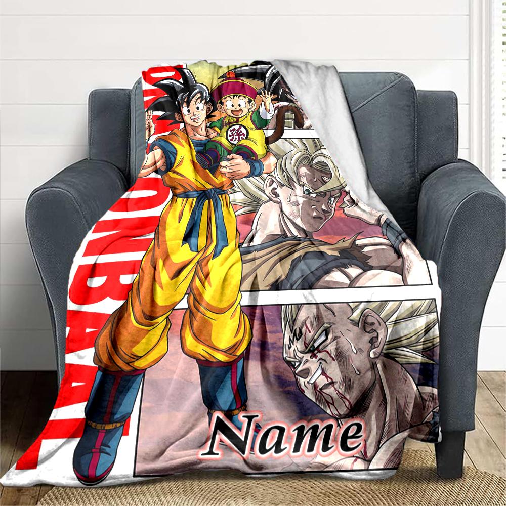 Custom 1pc Dragon Ball Z Battle Blanket, Soft And Comfortable Blanket, Casual Warm, Camping Travel Blanket, Birthday Gift Q91239