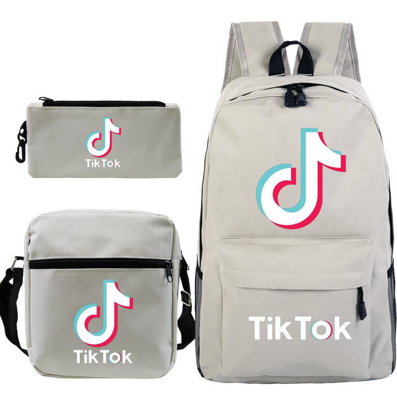 3pcsset Tok Tik Blue Galaxy Backpack Schoolbag Shoulderbag Pencilbag Kids Women