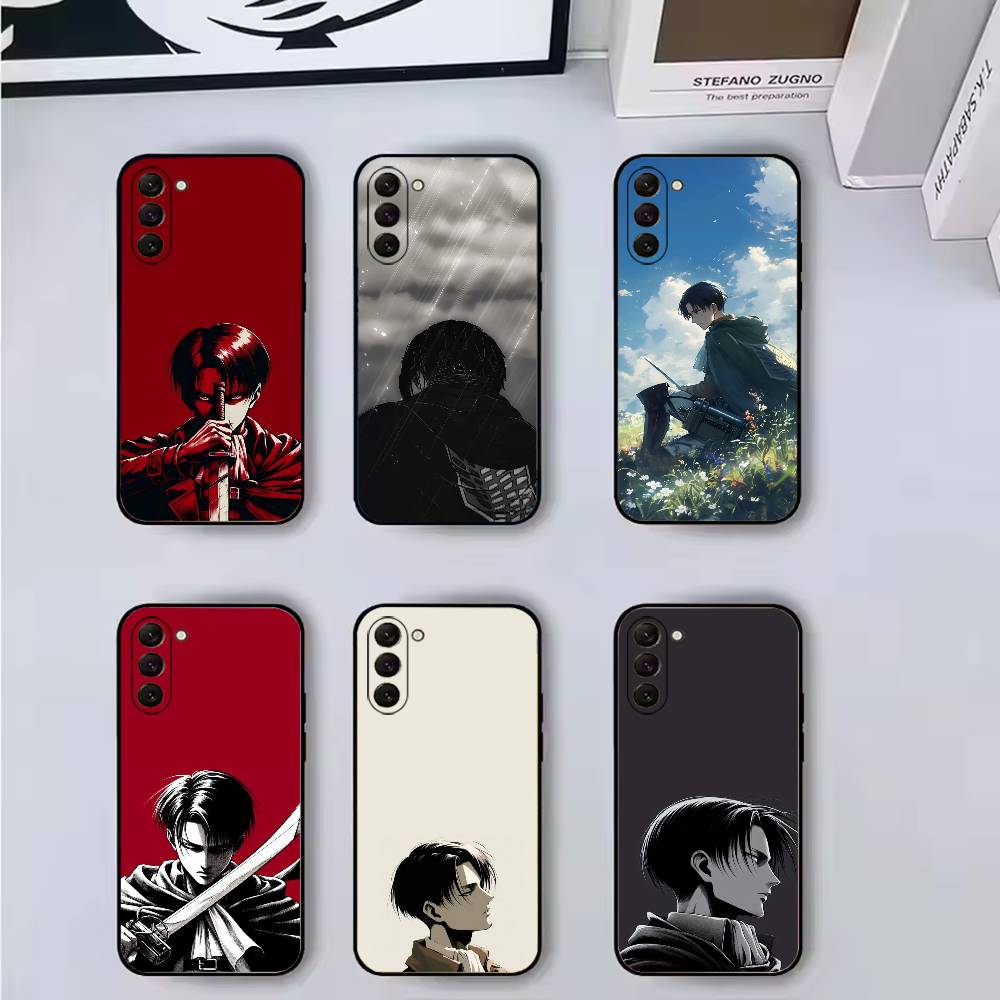L-Levi A-Ackerman Anime Phone Case Black Silicone Soft For Samsung Galaxy A73,A72,A71,A70,A53,A52,A51