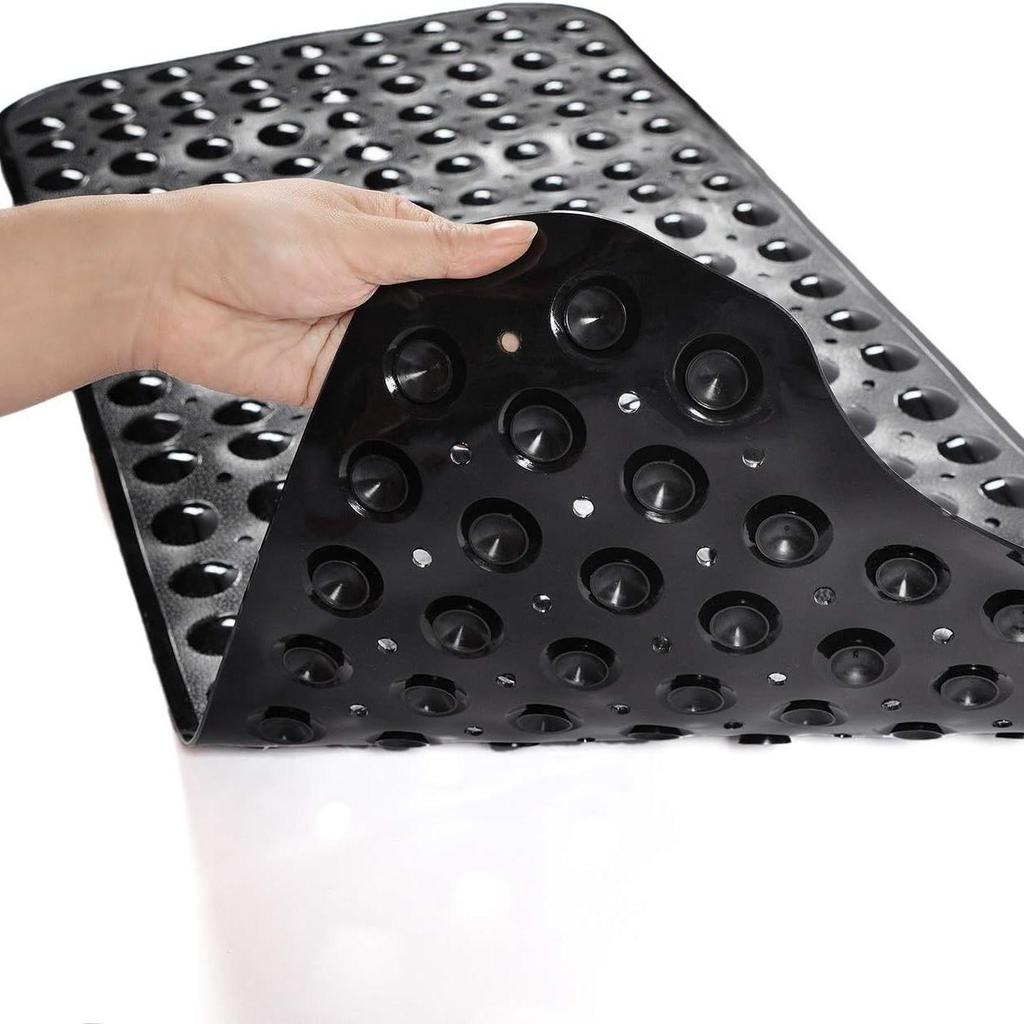 Eco-friendly PVC Anti-slip Bathroom Massage Mat with Drainage Holes and Suction Cups