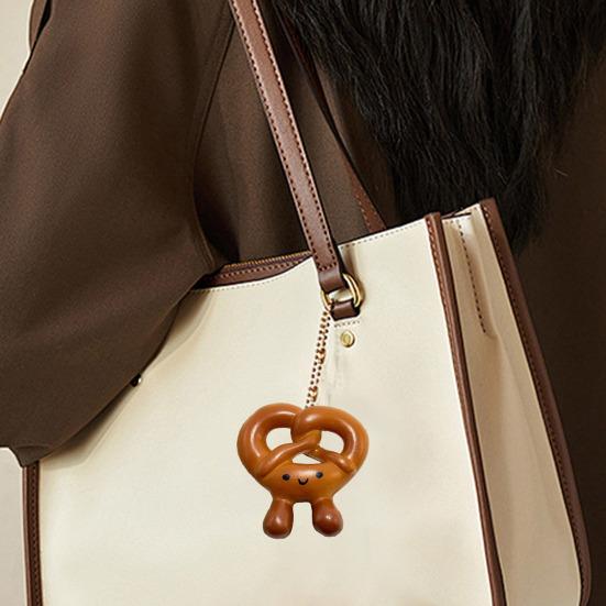 2Pcs Bag Pendant Simulated Bread Shape Keychain Charm Solid Texture Mobile Phones Keys Bags Pendant Healing Atmosphere Accessory