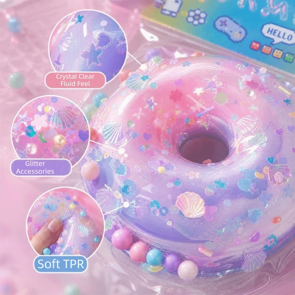 Slow Rebound Cake Squeeze Toys Soft Sticky Doughnut Squishy Toy Doughnut Fidget Toy Desktop