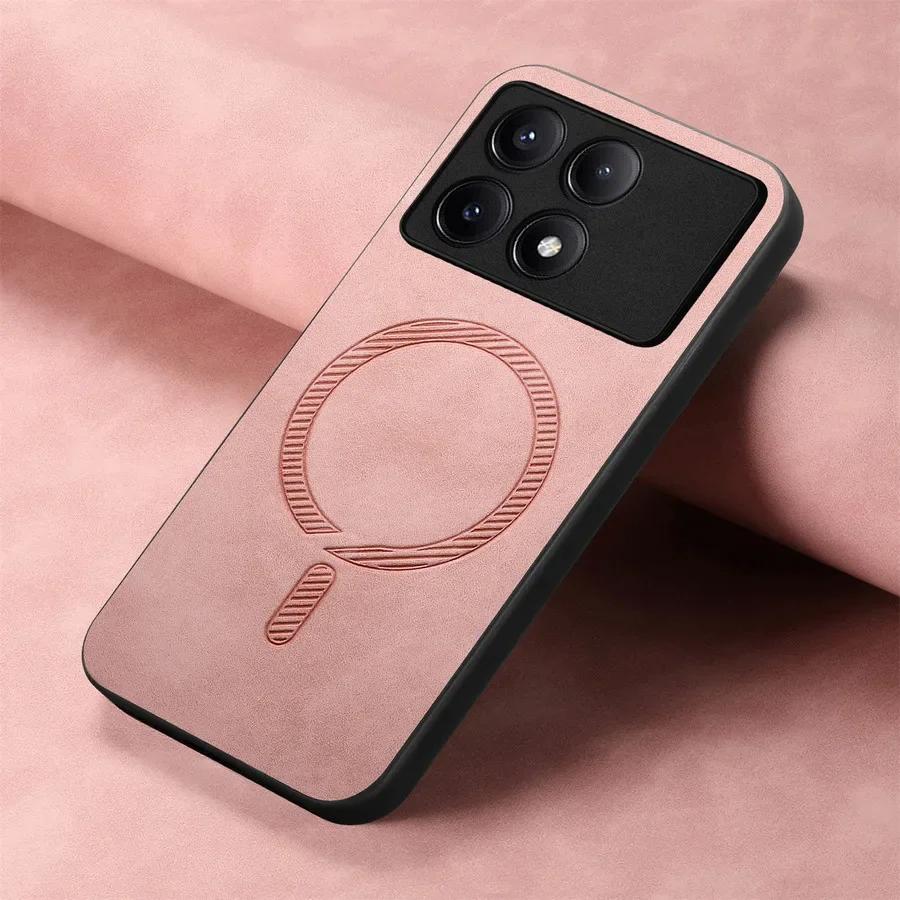 For  Magnetic Phone Case for POCO X6 X7 F7 Ultra  Leather Wireless Charging Back Cover for Poco X6 Neo F6pro F C6