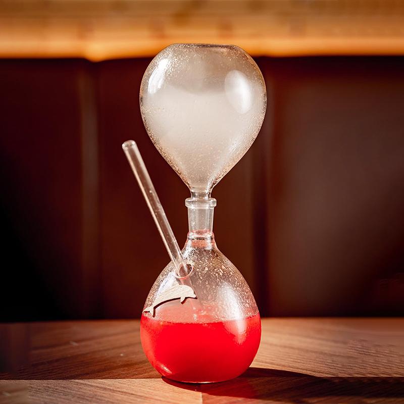 Imeet Smoked Cocktail Cup Hourglass Shaped Creative High Borosilicate Glass Bar Bartender Utensil for Mixed Drinks