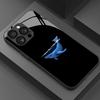 Whale Shadow Pattern Tempered Glass Phone Case Suitable for iPhone 17 16 15 14 13 12 11 Pro/Max/Plus Anti Drop and Anti Shock