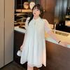 Large size women's clothing sweet sister embroidered dress summer new meat cover cool A-shaped dress 230435