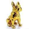 French Canine Figurine Glossy Statue Carved Dog with Necklace for Pet Owners