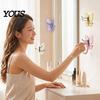 Hair Tie Holder Hook Rotating Butterfly Adhesive Wall Hooks, 3-Prong No-Drill Swivel Hangers, with Key Adjustable Angle Space-Saving Hook, for