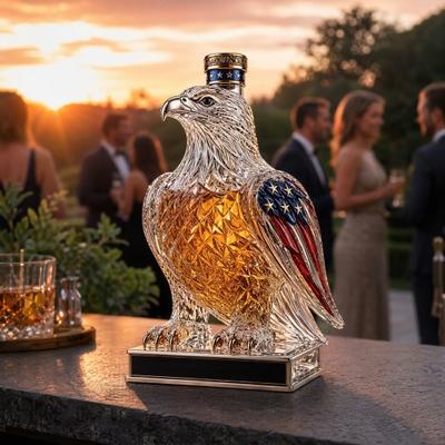 Eagle Whiskey Glass Decanter, 350ml 250th Anniversary Eagle Shaped Glass Bottle for Wine Bourbon, Unique Bar Decor & Gift for Men