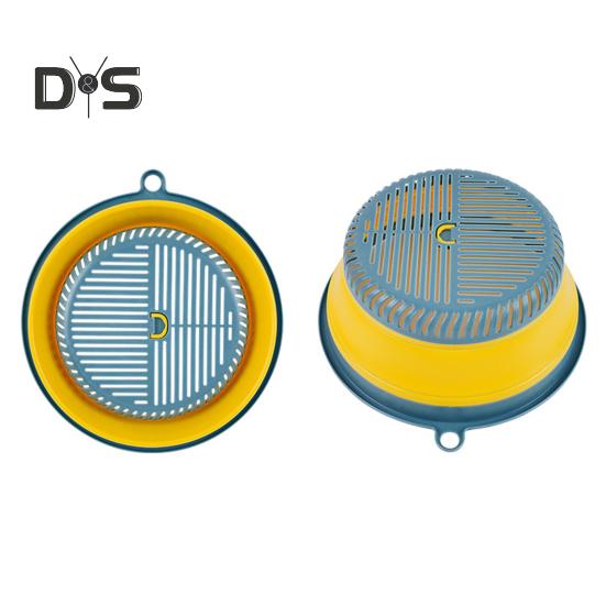 Dish Cover Ventilated Space Saving TPR Multi Functional Isolate Flies Food Cover Vegetable Washing Colander Cooking Supplies