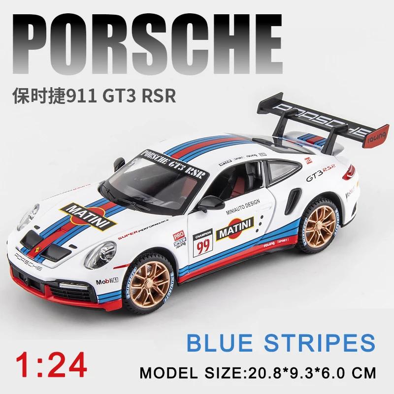 Pdbn6 1/24 Porsche 911 GT3 RSR Sports Car Alloy Pull Back Model Car Simulation Children's Diecast Toy Car Boy Toys Garage Kit