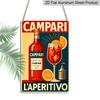 2D Plat 1 Stuk 8x12 Inch Vintage CAMPARI LAPERITIVO Bord/Metaal Aluminium Kunst Wanddecoratie, Leuke Vintage Plaquette Decoratie, Huisdecoratie, Restaurantdecoratie