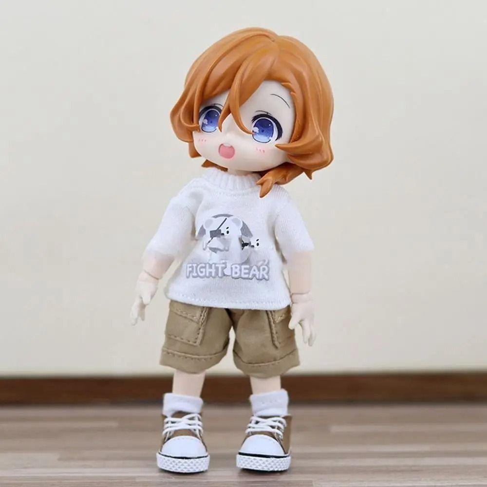 Cartoon Bear OB11 Doll Pants with Pockets Dolls Clothes Fashion 1/12 Doll T-shirt  Doll Accessories