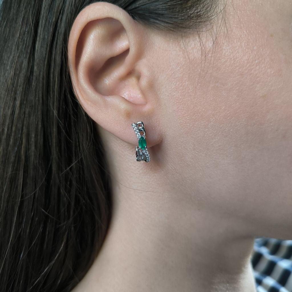 Silver Earrings with Natural Agate 0.73ct (2189534)