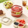 Fruit Storage Box Leak-Proof Sealed Multi-layer Food Container with Partition And Top Storage Portable Lunchbox for Kitchen Outdoor Camping