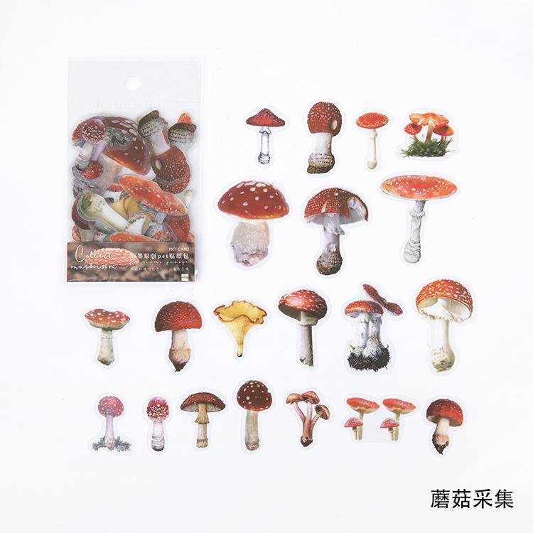 40pcs/bag Vintage Ginkgo Leaves Flowers PET Sticker Package DIY Diary Decoration Sticker Album Scrapbooking
