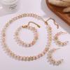 Fashion Color Natural Stone Abacus Bead Bracelet Light Luxury Versatile Personality Bracelet Earrings Jewelry Women