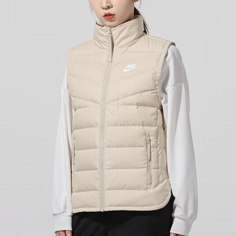 Nike Logo Warm Stand Collar Down Vest Women Vests Off-White DH4078-206