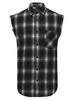 Cross-Border Men's Plaid Sleeveless Shirt with Tassel Design
