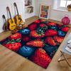Strawberries and Blueberries Pattern Patterned Carpet, Suitable As a Non Slip Play Mat for the Living Room and Bedroom Sofa