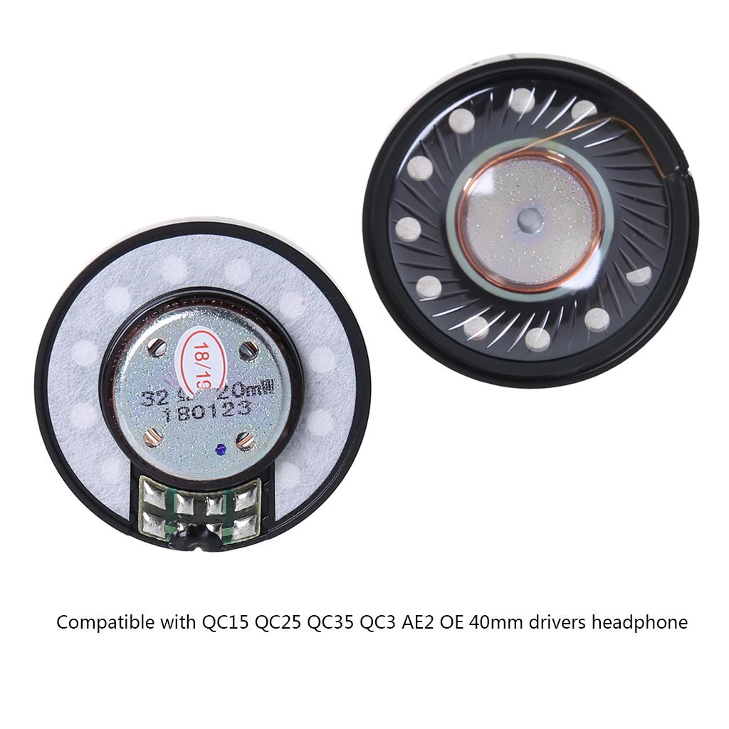 40mm Over Ear Headphone Speaker Unit For QC15 QC25 QC35 QC2 QC3 AE2 OE2 HIFI Headset Driver Repair Parts High Quality 2x 1