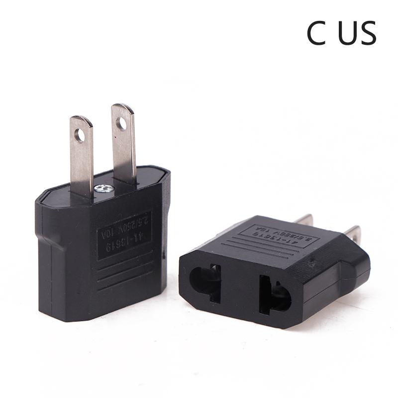 2Pcs European Us Au Eu Us To Eu/Eu To Us Plug Adapter Euro Travel Power Adapter Plug Outlet Converter Socket