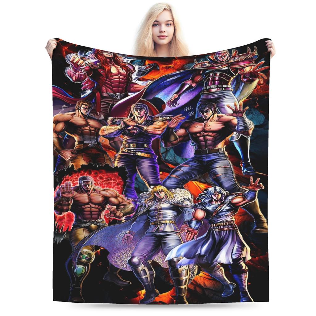 Warm Blanket Children Travel Hokuto No Ken Survivor Cute Throw Blanket  Flannel Bedspread For Living Room Funny Sofa Bed Cover