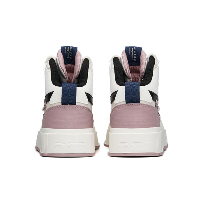 Anta High-Top Skateboard Shoes Women's Ivory White Sneakers 922238011-9