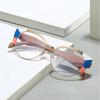 Europe and America Cat Eye Frame Anti-Blue Light Glasses Men Women Fashion Piece Together Color High Definition Eyeglasses