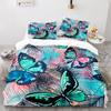 Butterfly Duvet Cover Set 3D Galaxy Purple Butterfly Floral Printed Bedding Set Fantasy Theme King Size Comforter Cover For Girl