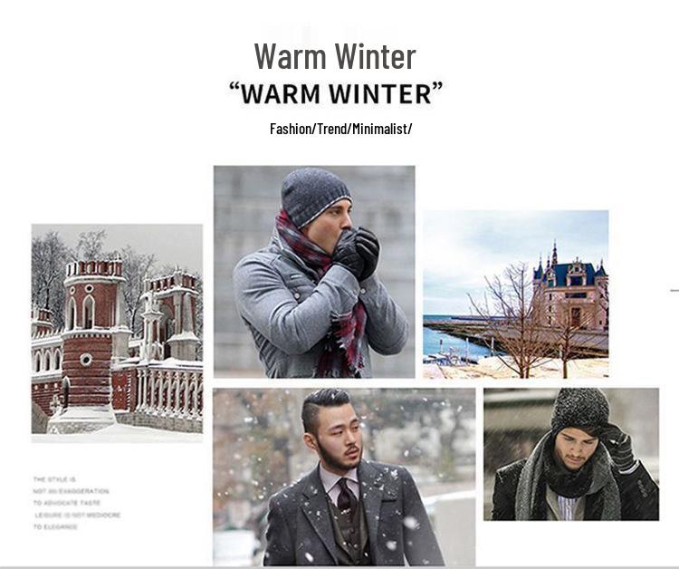 Men's Trendy Plush-Lined Winter Lace-up Snow Boots - Warm, Stylish British Style Leather Shoes