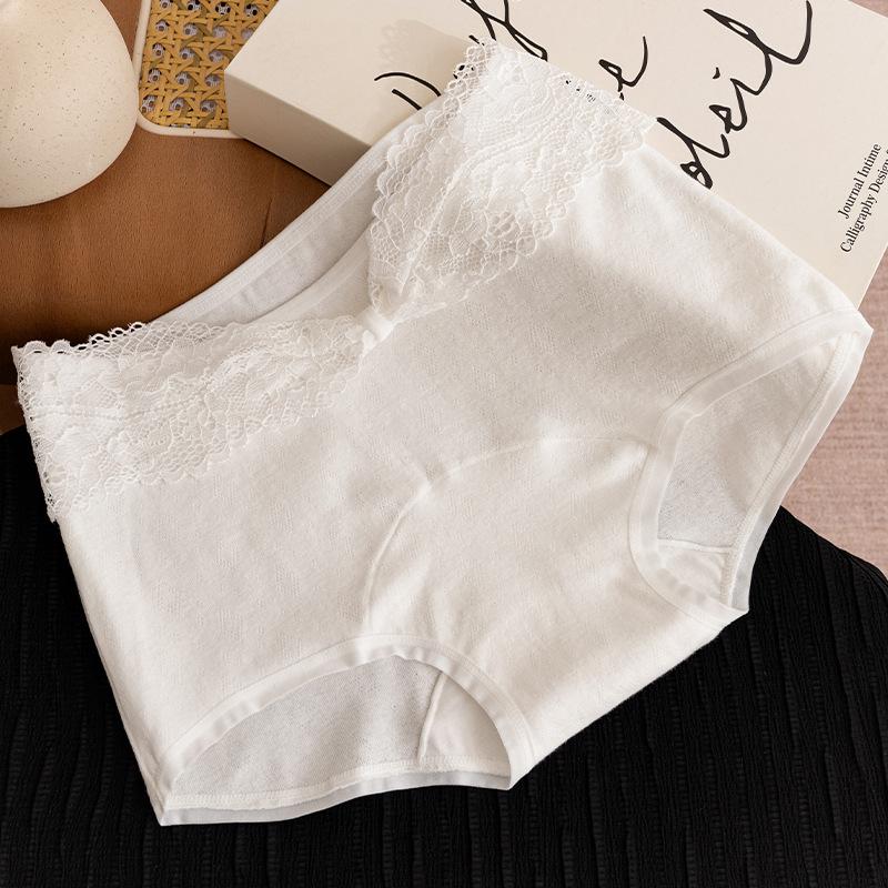 Ladies Spring and Autumn Sweet Pure Cotton 10A Antibacterial Skin Friendly Comfortable Small Flat Angle Briefs M белый