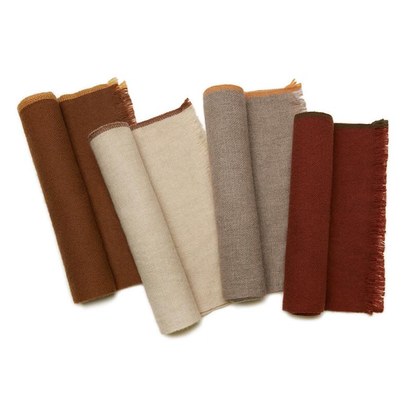 G·TENNA NXC340 Unisex Solid Trim Cashmere Scarf