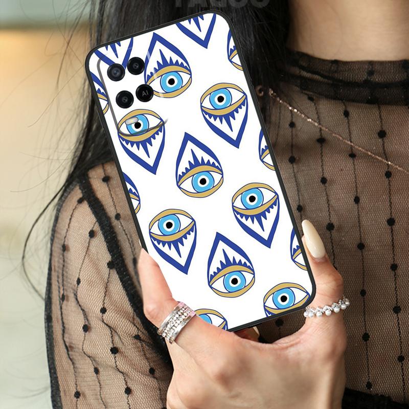 Lucky Eye Blue Evil Eye Print Case For Oppo A80 A60 A40 A17 A57 A77 A74 A54 A94 A78 A98 A18 A38 A58 A96 A76 A16 A15 A5 Pro