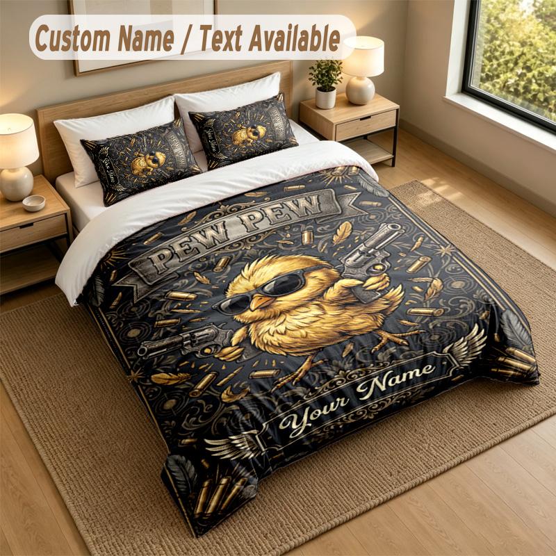 Adventure Journey Theme Personalized 3Pcs Bedding Set Custom Text & Name 1 Sheet 2 Pillowcases Household Bedding 1pc