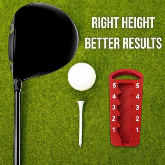 Golf Tee Height Adjuster 5 Settings Precision Tee Elevator Height Setter Consistent Multi-functional Tee Holder with 5 Tees