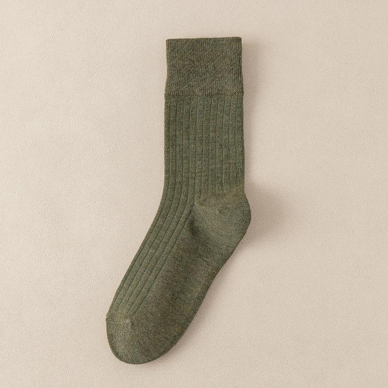 Female Spring and Autumn Tide Retro Pure Color All Go Together To Smoke In The Tube Cotton Socks