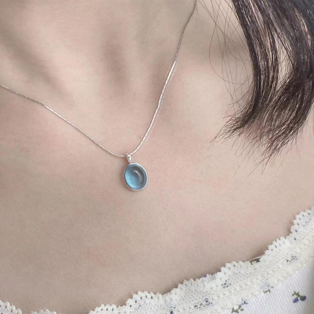 Hypertherm Blue Necklace Women's New Summer Light Luxury, Niche High-end, Simple and Versatile Temperament, No Fading Pendant