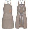 chef apron bib tool apron for man woman cross back straps with 4 pockets for kitchen cooking gardening baking working