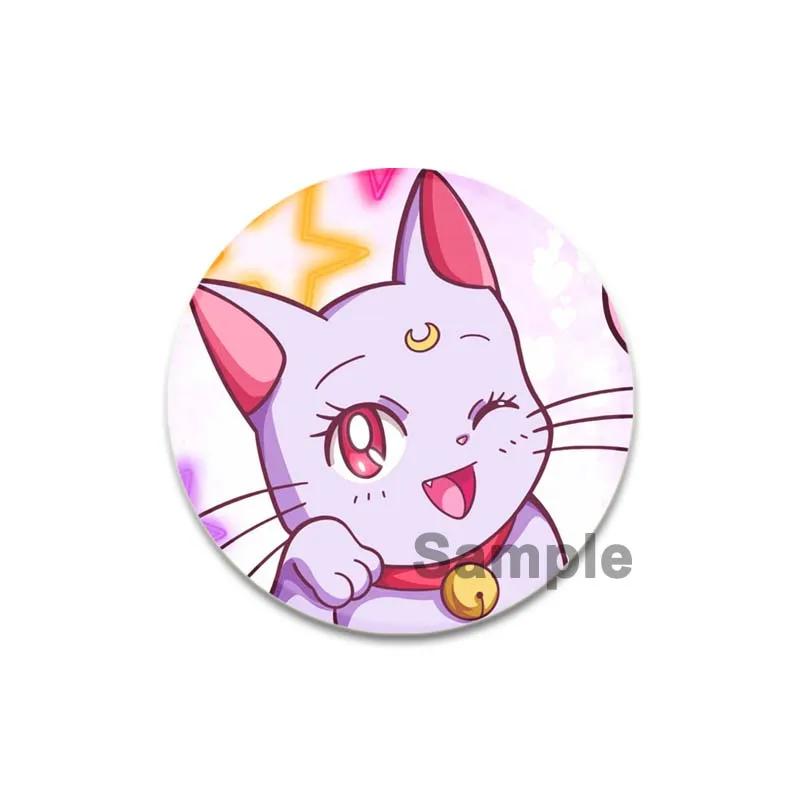 

32/44/58 мм аниме-броши «Сейлор Мун», милая мультяшная фигурка Цукино Усаги, Чибиуса, Ами Рей, Макото, значок, брошь, булавка на лацкан пиджака, джинсы, подарок 58mm