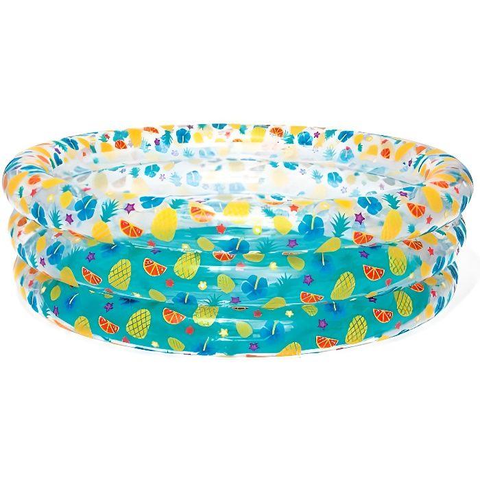 Dětský nafukovací bazén - Bestway - Transparentní Tropical Play - Kulatý - 170x53 cm - Odolný vinyl - Vícebarevný