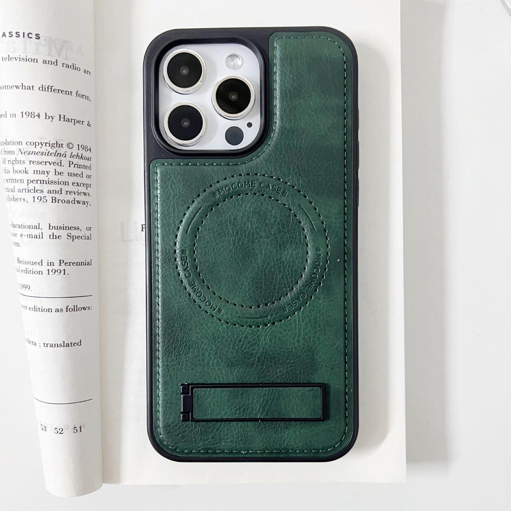Foreign trade models are suitable for iPhone14 leather bracket, mobile phone case, Apple 14PROMAX crystal shield, magnetic protective case 14.