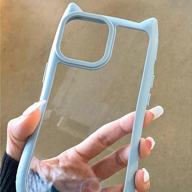 Phone Cases for iPhone 11 13 16 Pro Max iPhone 14 15 Pro Max 12 13 Pro Max 13 Pro 14 Pro Cute Cat Ear Shape Anti-fall Shockproof Wear-resistant