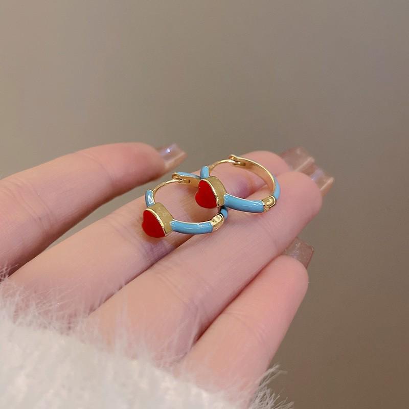 Geometric Green Retro Korean Square Earrings for Women