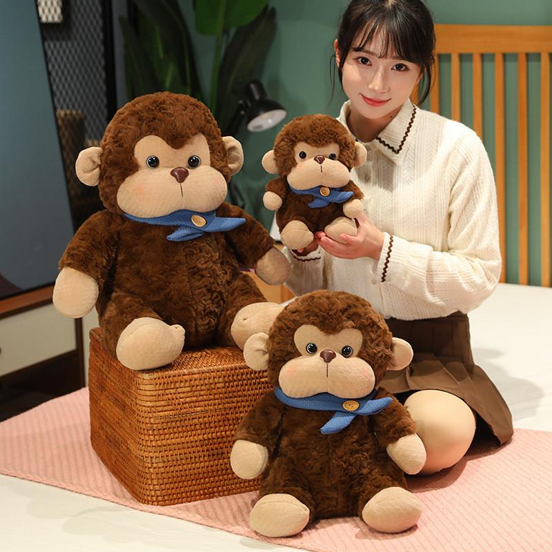 Accu Play Building Block Monkey Plush Toy With Soft Short Pile For Kids Gift